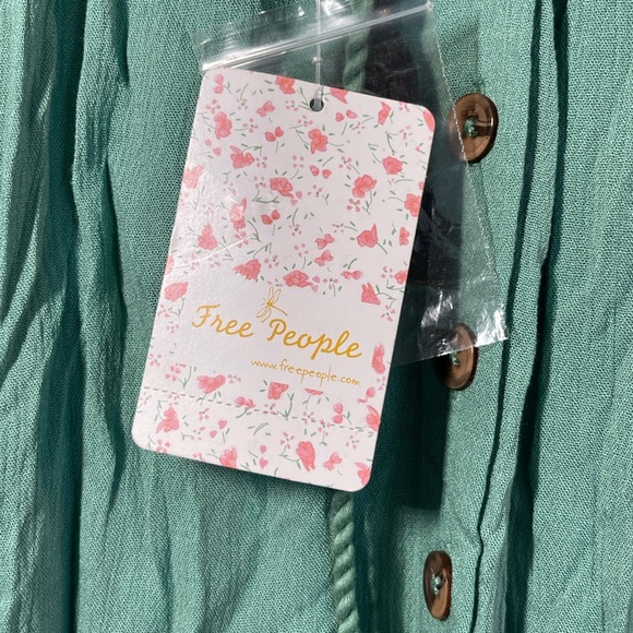 Free People Green Bali Will Wait For You Boho Style Dress Size X-Small - Picture 4 of 11